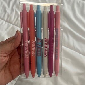 Colorful Pen Set with Fun Text cowgirl pens